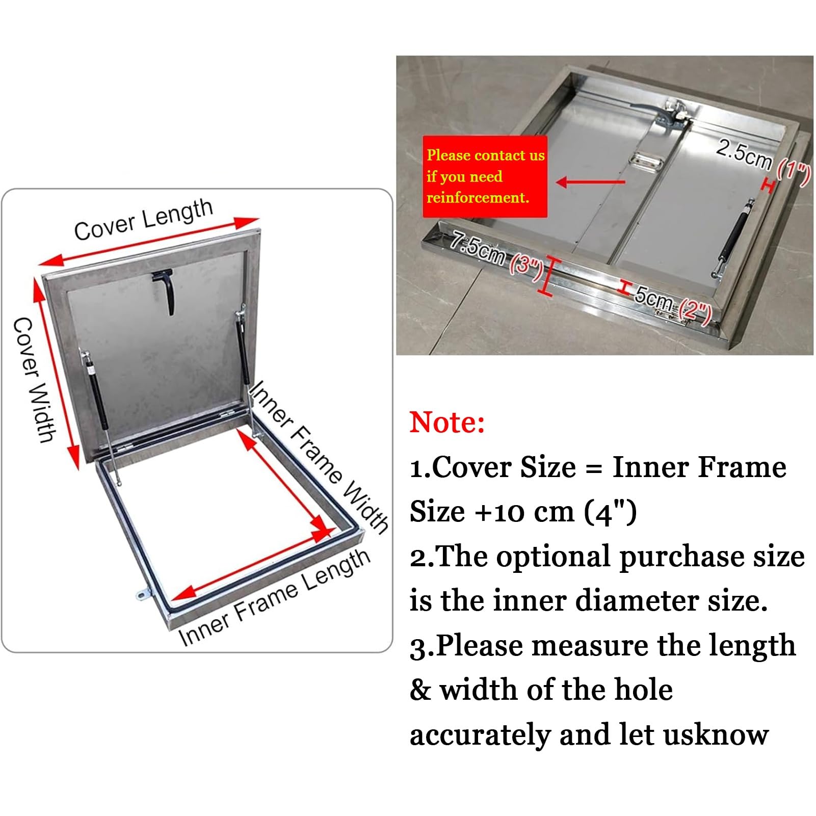 Cubierta de ventilación robusta con resorte de gas para puerta de seguridad de emergencia para tragaluz y sótano, puerta de seguridad de emergencia, tamaño: 80 x 75 cm, solución duradera y segura.