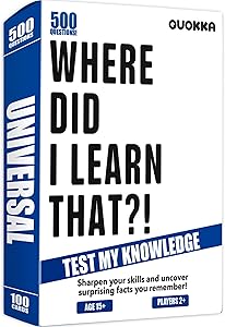 QUOKKA Trivia Card Games for Adults with 500 Questions