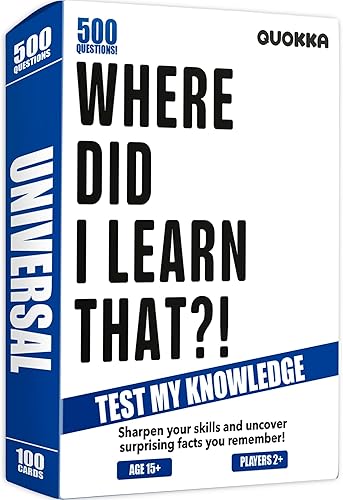 QUOKKA Juegos de trivia para adultos con 500 preguntas  Divertidas tarjetas de trivia para adultos para adolescentes y familias  Tarjetas de trivia
