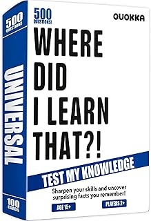 QUOKKA Trivia Games for Adults with 500 Questions - Fun Adult Board Game Trivia Cards for Teens, and Families – Trivia Cards with Answers – Great Board Games Trivia for Family Party and Game Night