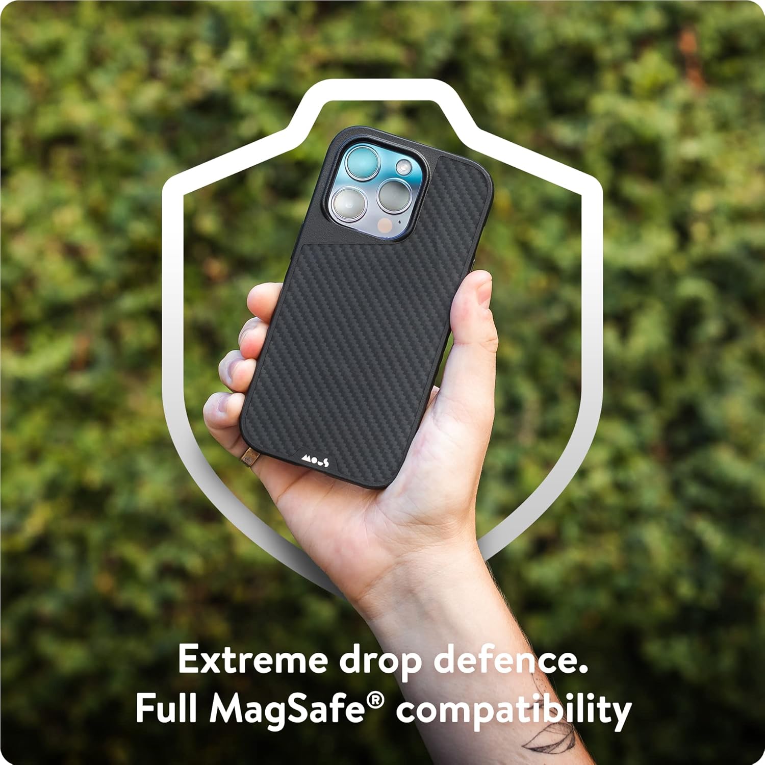 Mous for iPhone 14 Pro Case MagSafe Compatible - Limitless 5.0 - Carbon Fiber - Protective iPhone 14 Pro Case - Shockproof Phone Cover
