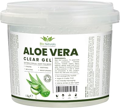 Bio Naturals Aloe Vera Gel 1kg | Pure Organic Soothing Moisturizer for Face, Skin & Hair | Cold-Pressed, Vegan & Cruelty-Free Natural Skincare