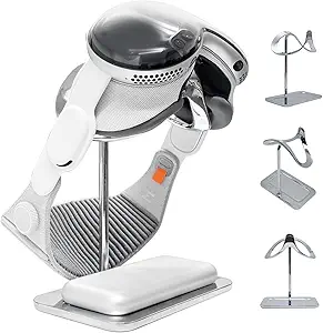 Macally Apple Vision Pro Stand with Battery Holder - Premium Full Zinc Alloy, 2.31lb Heavy Base for Stability, Minimalist Display Cradle with Lens Protection - Apple Vision Pro Accessories