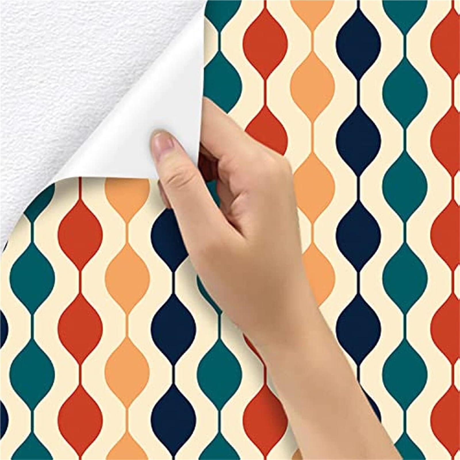 BTGYTTKL Self Adhesive Wallpaper Abstract Geometric Removable Peel and Stick Contact Paper Multi Tone Design for Indoor Wall Decor(2mx40cm)