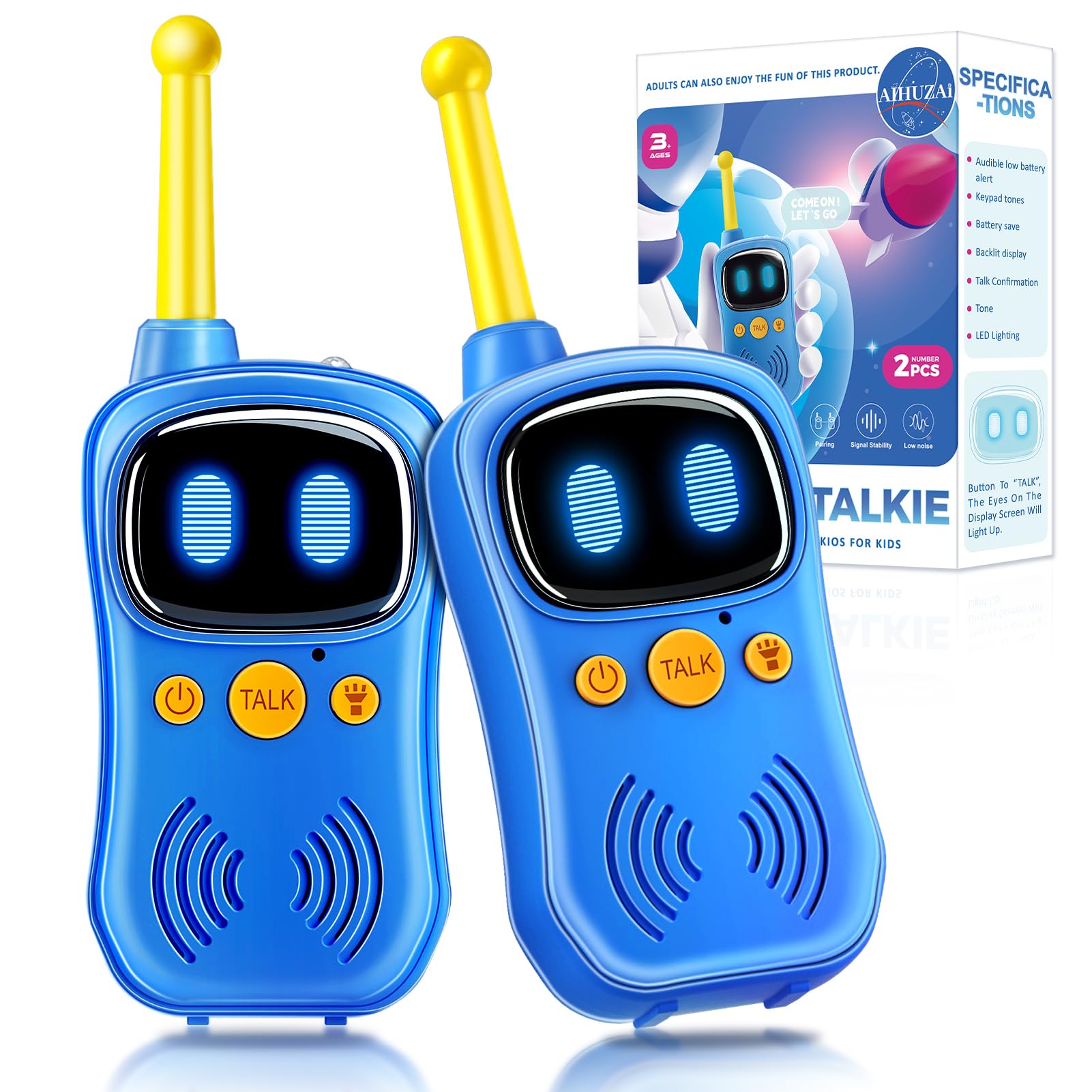 Walkie Talkies de astronauta, rango de conversación de 3000 pies, juguetes de robots para niños, paquete de 2, juguetes espaciales, regalos de cumpleaños para 3, 4, 5, 6, 7, 8, 9, 10 años, regalo