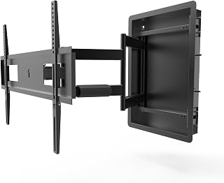 Kanto R500 Recessed In-Wall Full Motion Articulating TV Mount for 46-inch to 80-inch TVs | Ultra Low Profile | Swivel and Tilt Capable | Cable Management for Clean Setup