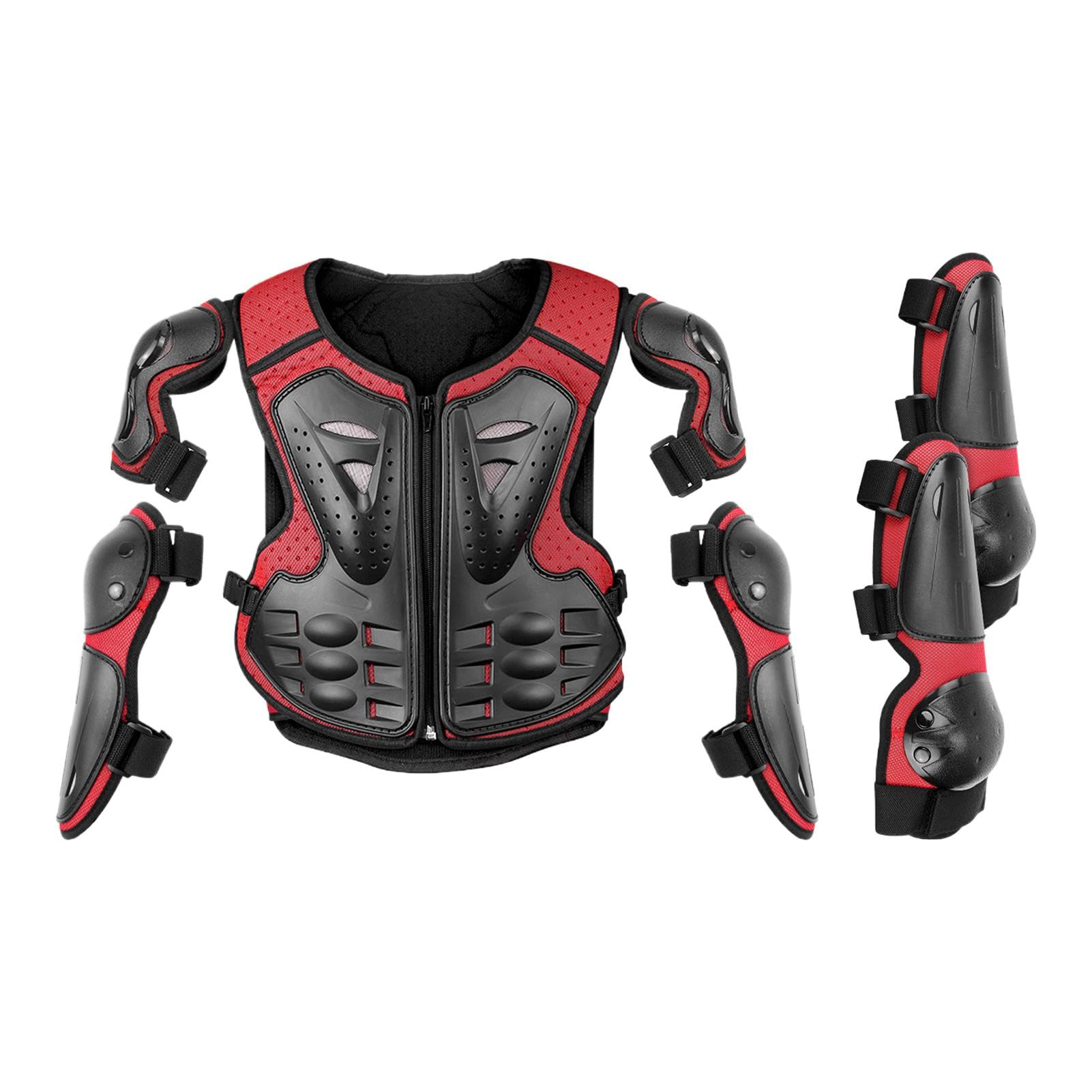 Gilet protettivo per bambini da moto per bambini, protezione per motocross, con protezione per ginocchia, gomito, braccio, spalle