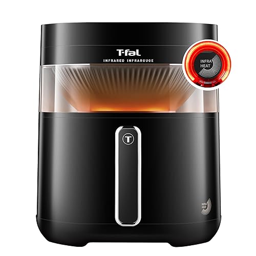 T-fal Infrared 2.0 Air Fryer, 8-in-1, Extra Large 7L / 7.3Qt., Infra-Heat Technology, Dual heating design, No pre-heating, Faster, Juicier and Crispier, Black - 7L - Black