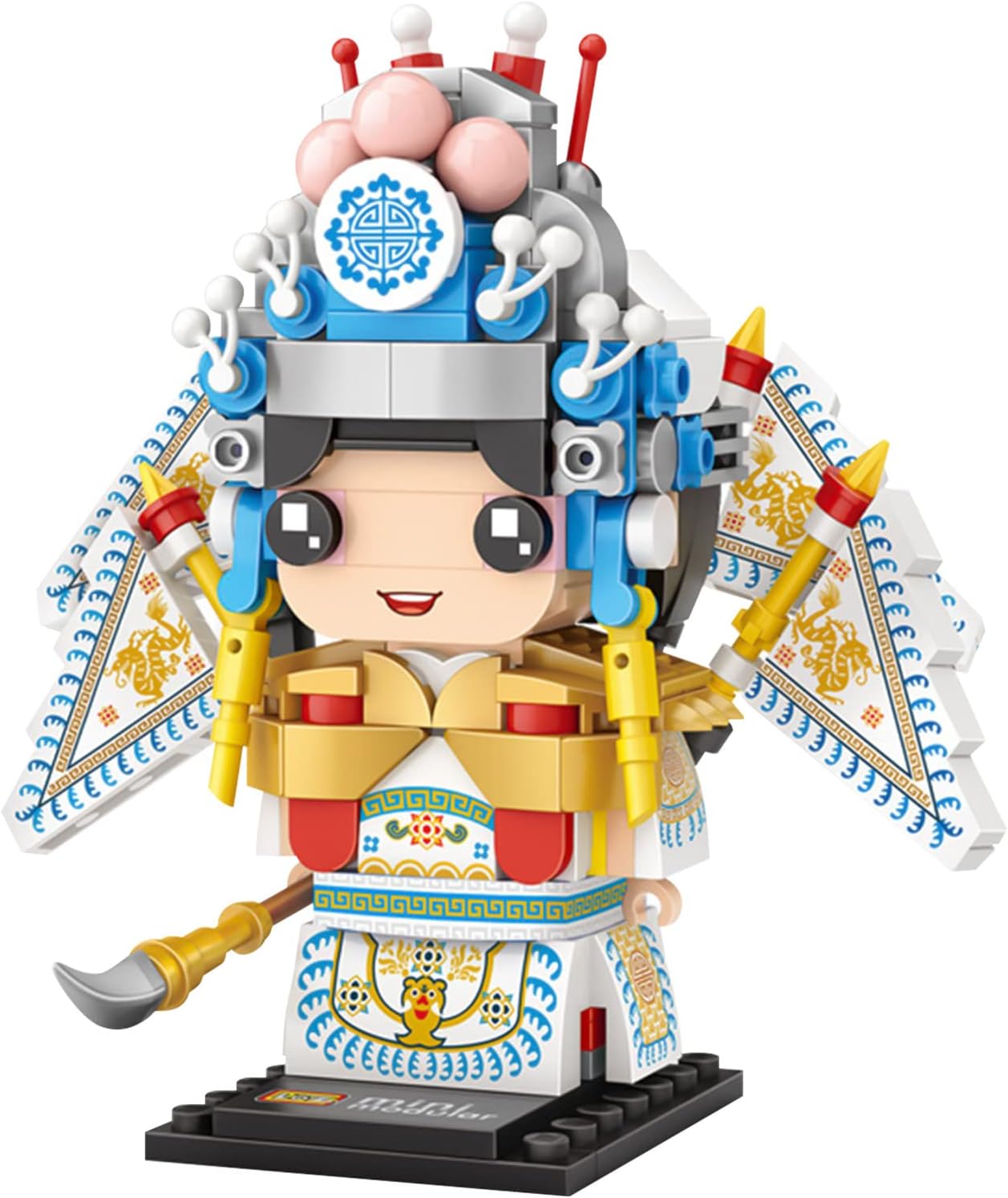 MEIESTPeking Opera Character Mini Building Blocks Model Set,Creative DIY Simulation Collection Construction Building Bricks Toy for Kids Adult Home Decor (Wusheng-2)