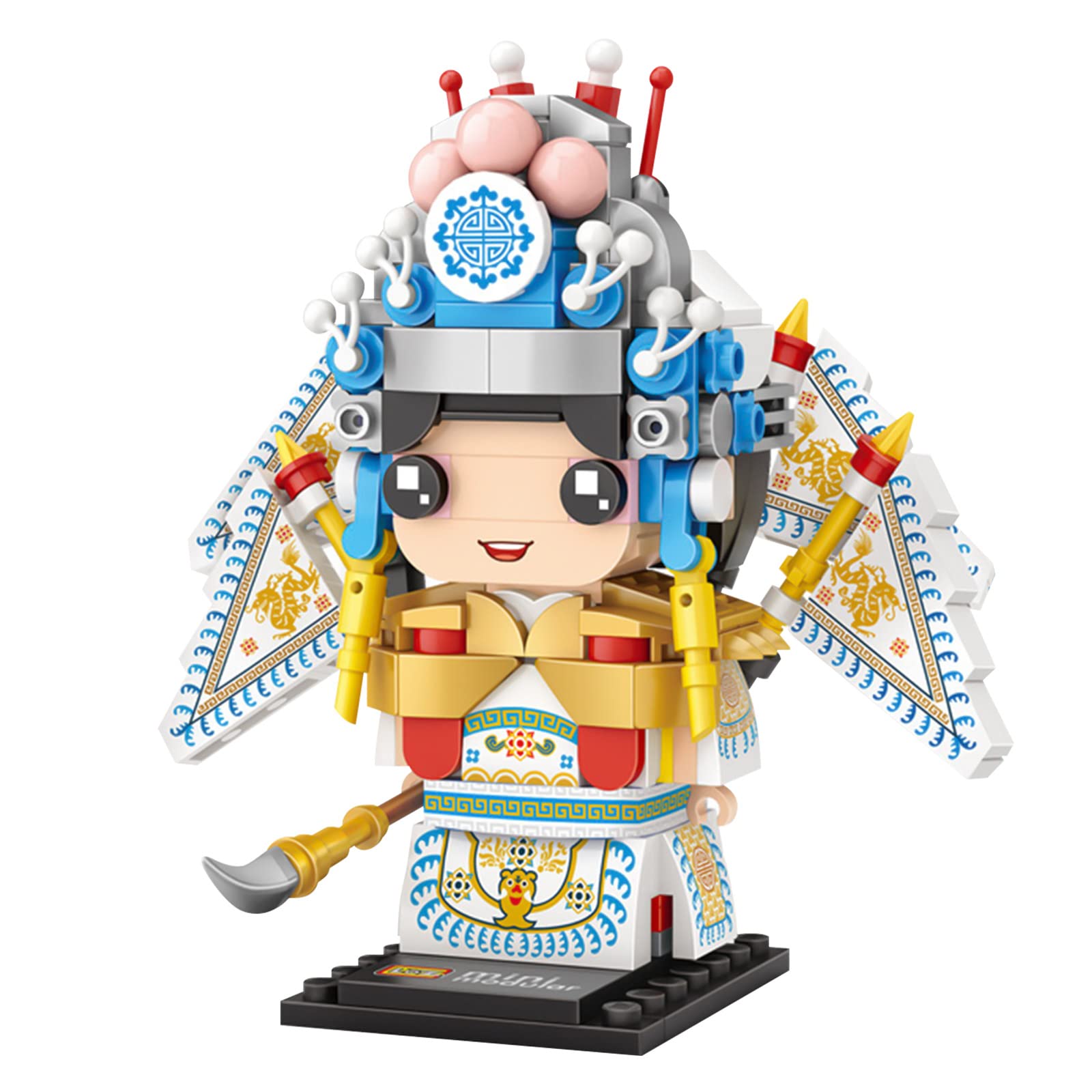 MEIESTPeking Opera Character Mini Building Blocks Model Set,Creative DIY Simulation Collection Construction Building Bricks Toy for Kids Adult Home Decor (Wusheng-2)