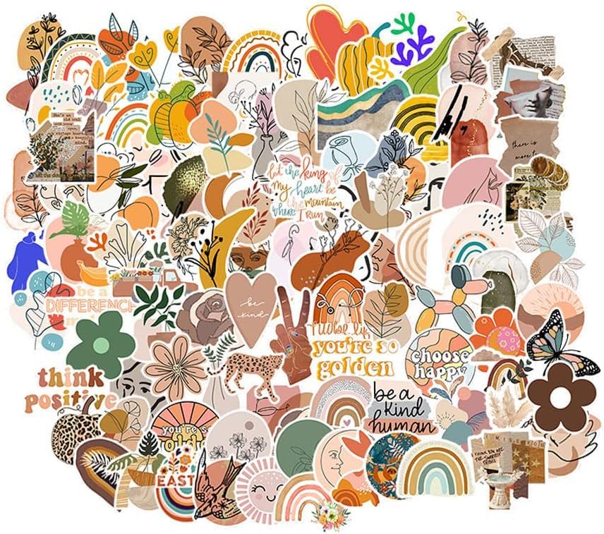 Titu Ki Baatein 50 Pcs Boho Stickers Pack, Laptop Stickers Aesthetic Vintage, Vinyl, Cute Stickers for Water Bottle Phone case Hydroflask Computer, Aesthetic Stickers (B0CNT3Z86P) Amazon Price History, Amazon Price Tracker