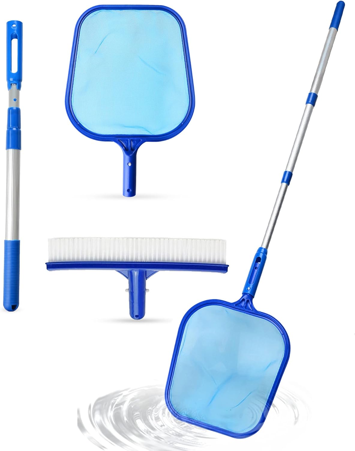 JORAKI Pool Cleaning Kit, threepiece Pack Detachable Pool Skimmer Net