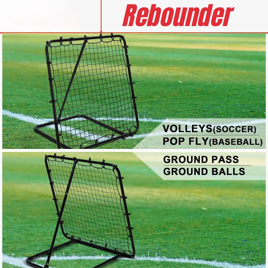 Dr. Sport Rebounder para fútbol, 120 x 120 cm, ajustable y plegable, reboteador para voleibol, balonmano y baloncesto, deportes