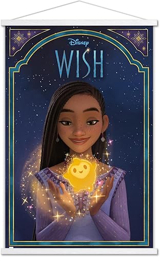Trends International Disney Wish - Póster de pared con marco magnético Asha & Star