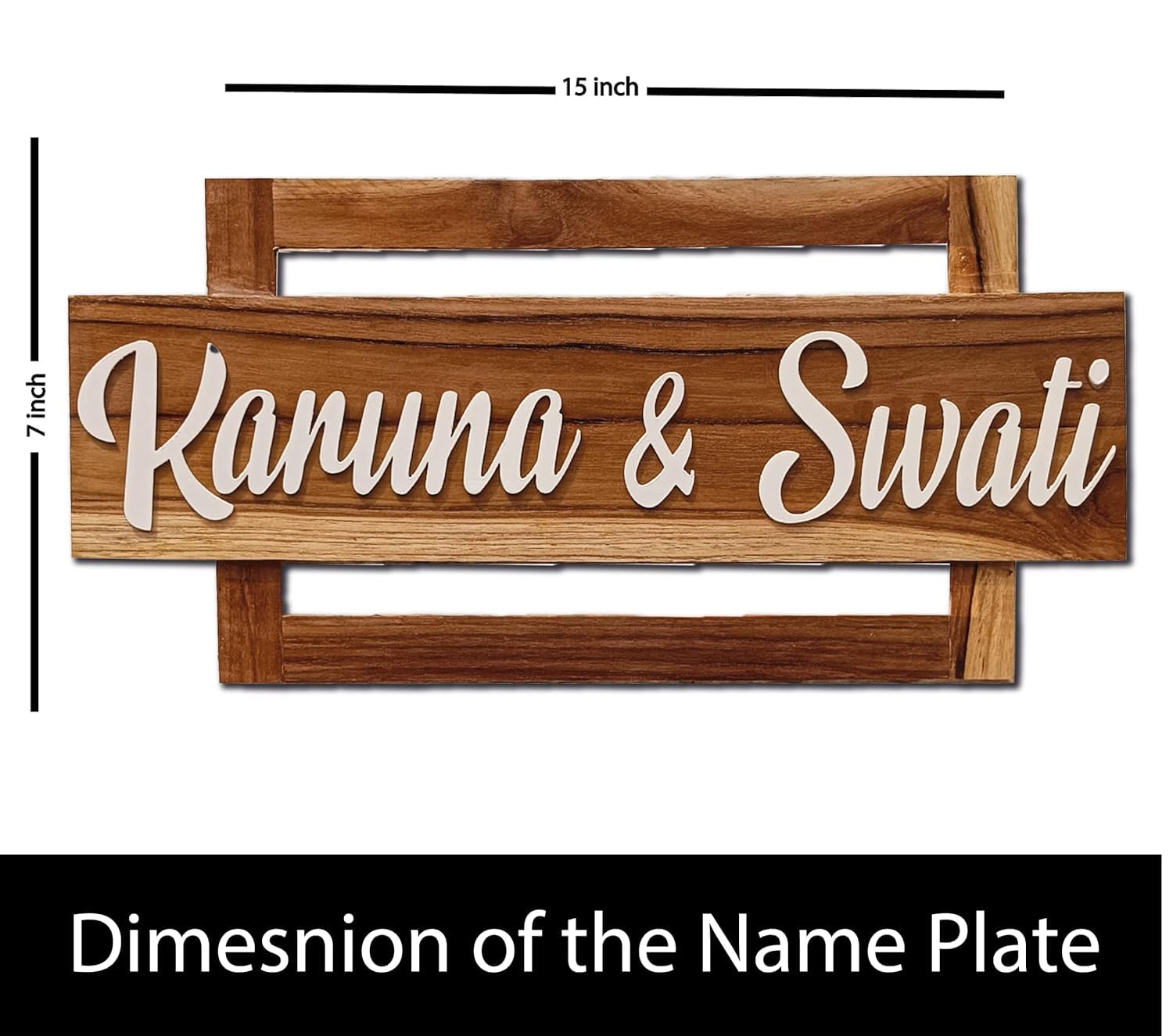 Personalized Door Name Plate for Home Entrance - 15X7 inch Wooden with 3D Letters - Ideal for Office, and Outdoor Entrances - Perfect as a Gift | Custom Name Plate For Home, Office | Pure Wood with Acrylic letters | Beautiful Decor — Amazon image 7