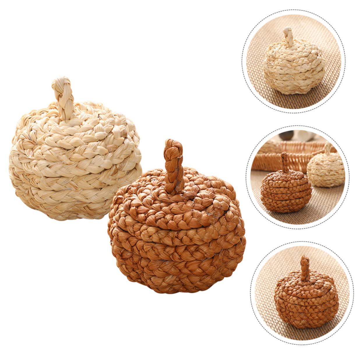 8stücke Geflochtene Kürbisornamente Aus Dekorative Kunstpumpkins Für Herbst Und Weihnachtsdekoration Für Tisch Und Fensterbank