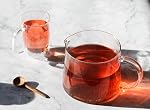 JusTea PURPLE RAIN | Tea purple feuille libre en étain avec cuillère à thé sculptée à la main 40+ Coupes (80g) | Très faible caféine , Prix-gagnant , Commerce équitable , Non-OGM
