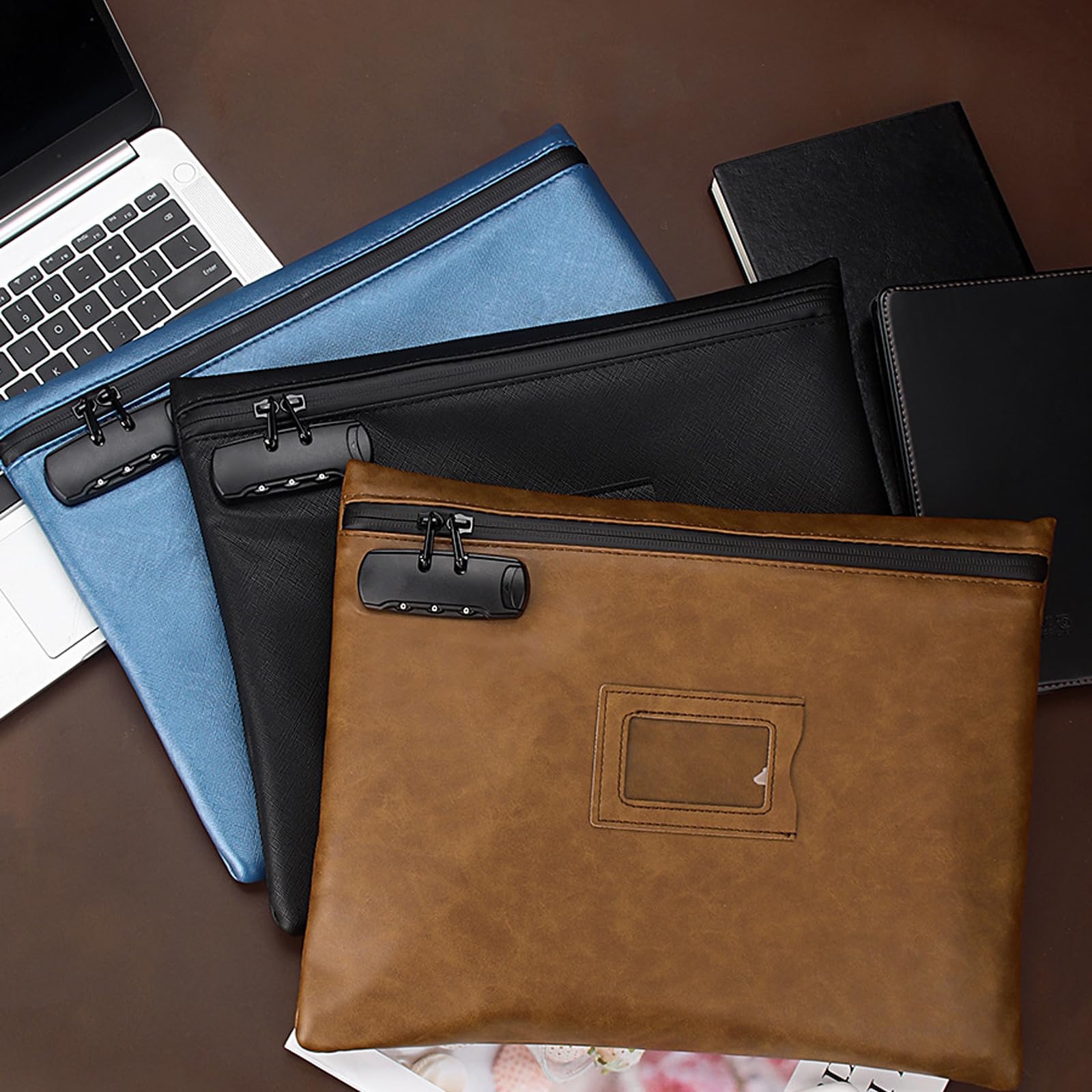 Busta carta formato lettera con accessori sicurezza, finestra frontale per, custodia organizer con cerniera per riunioni, chiusure, viaggi per notai mobili con finestra Custodia carta
