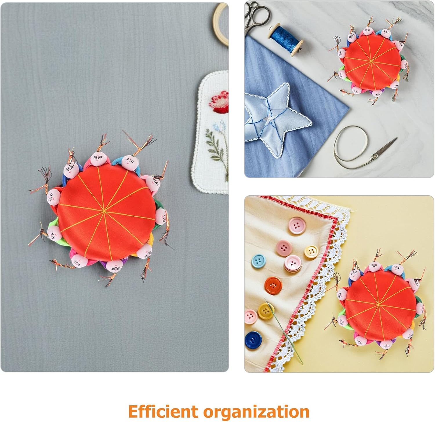 GLSTOY Retro 2pcs Cute Pin Cushions Sewing Red Vintage Style Pincushion Set for DIY Craft and Hand Sewing Tools