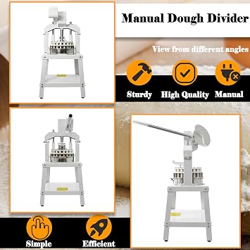 Manual Dough Divider Cutter Machine 48pcs Dough Dividing Cutting Machine Pastry Cutter Dough Lump Spacer Hand Press Pizza Dough Fillings Divider Stainless Steel Bakery Machine 22g-105g