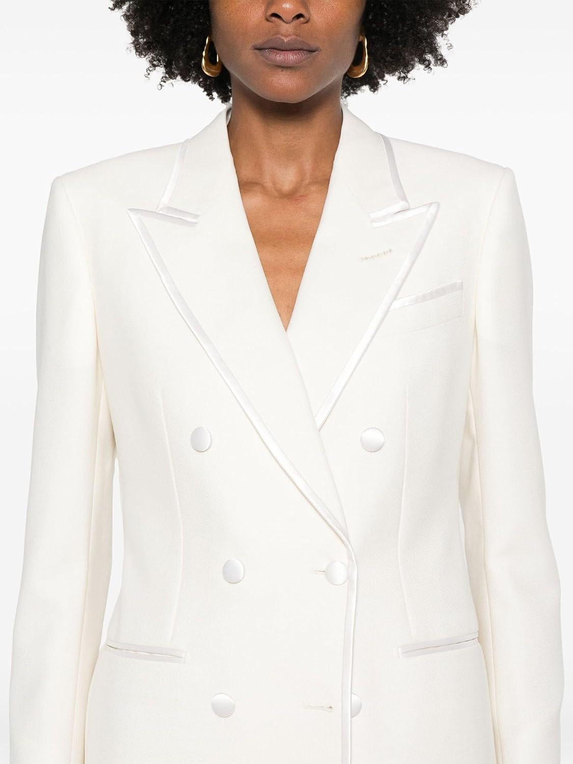 Women's Peak Lapel Suit Jacket Casual Daily Double Breasted Buttons Boyfriend Blazer