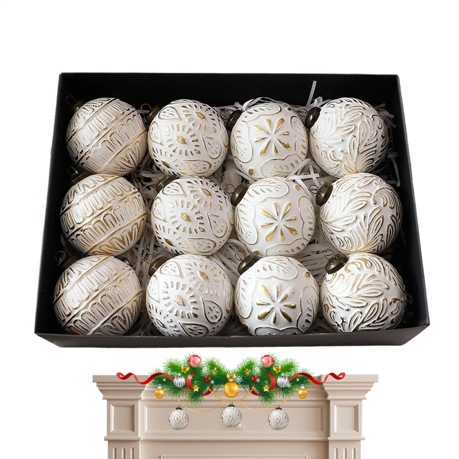 Bolas de Navidad Pack De 12 Piezas Colgante Vintage para Colgar