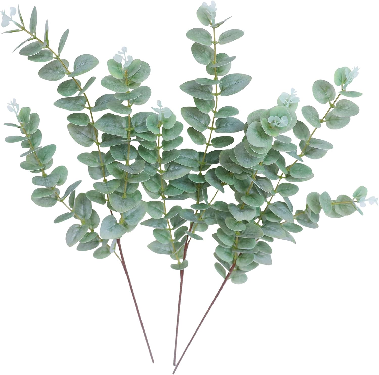 Forlaoers Green Fake Eucalyptus Faux Greenery Stems Silk Plants 32" Tall Leaves Olive Branches for Vases Home Decor Floral Arrangements Indoor Wedding Flowers (B:3pcs 31" Tall Grey Green Eucalyptus)