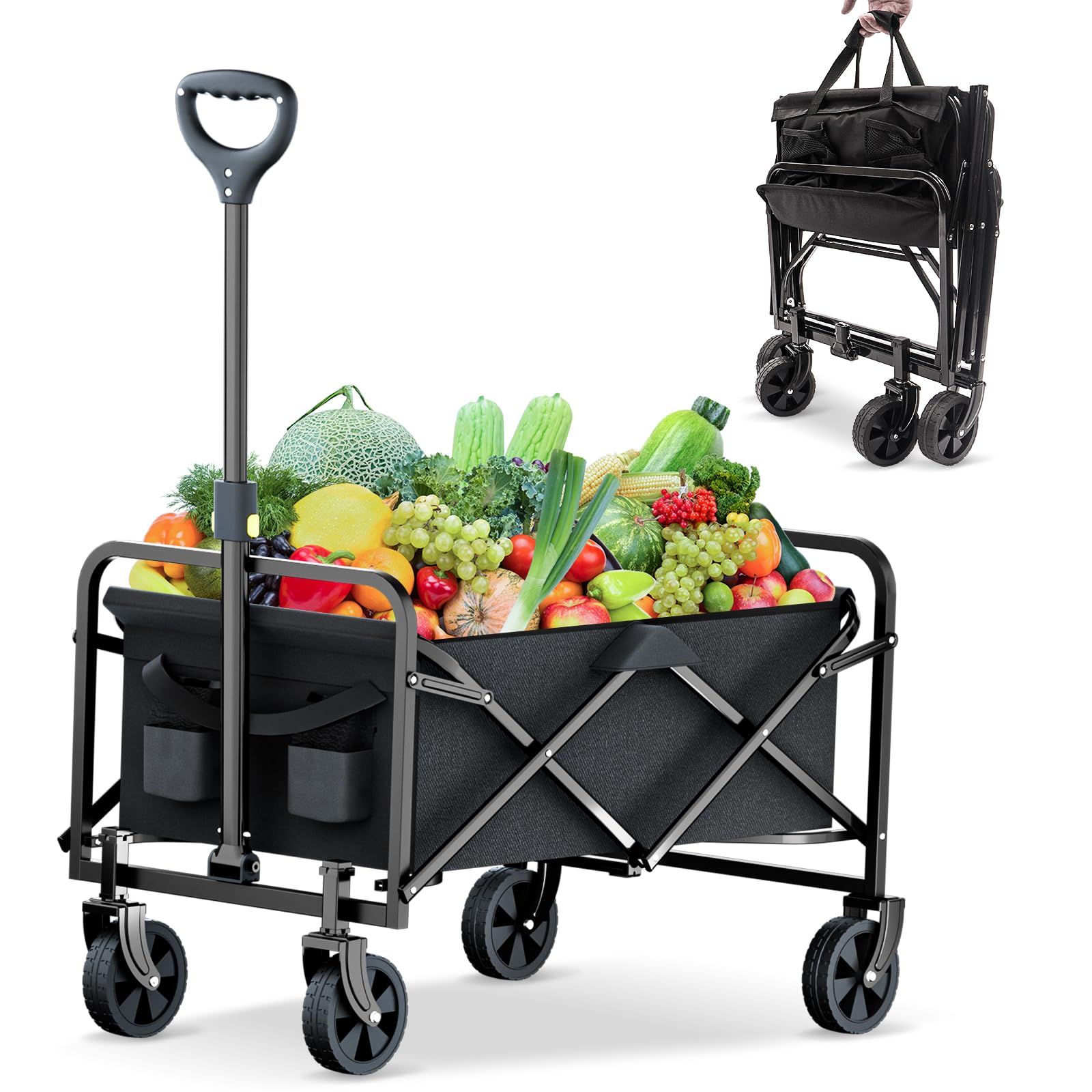 Bolderkar, opvouwbaar, 120 l, 100 kg, opvouwbare bolderkar, strand