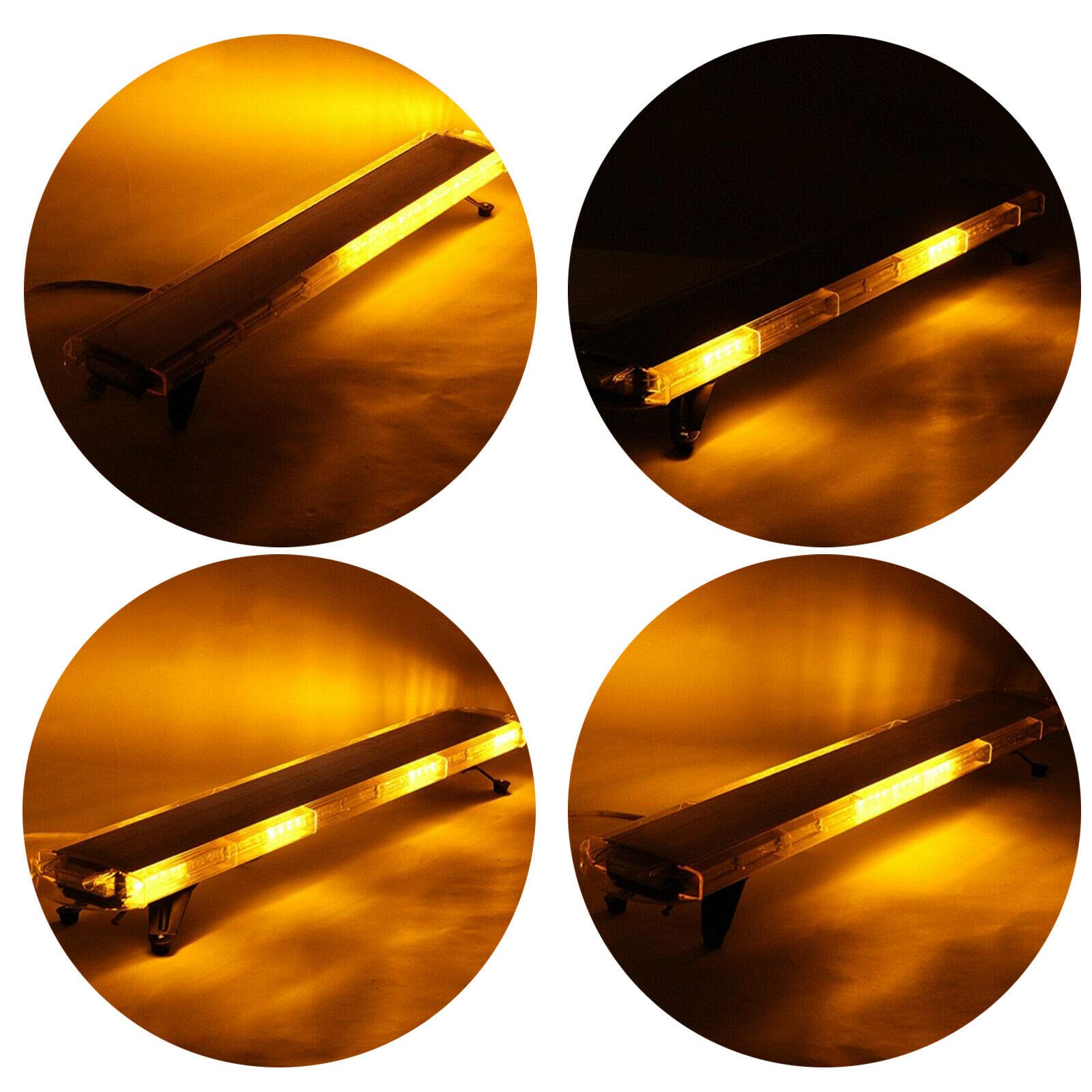 Lampa ostrzegawcza 96 W, 96 LED, lampa ostrzegawcza, lampa błyskowa, stroboskopowa z zapalniczką 12/24 V, kabel 5 m, super magnetyczna podstawa (pomarańczowa)