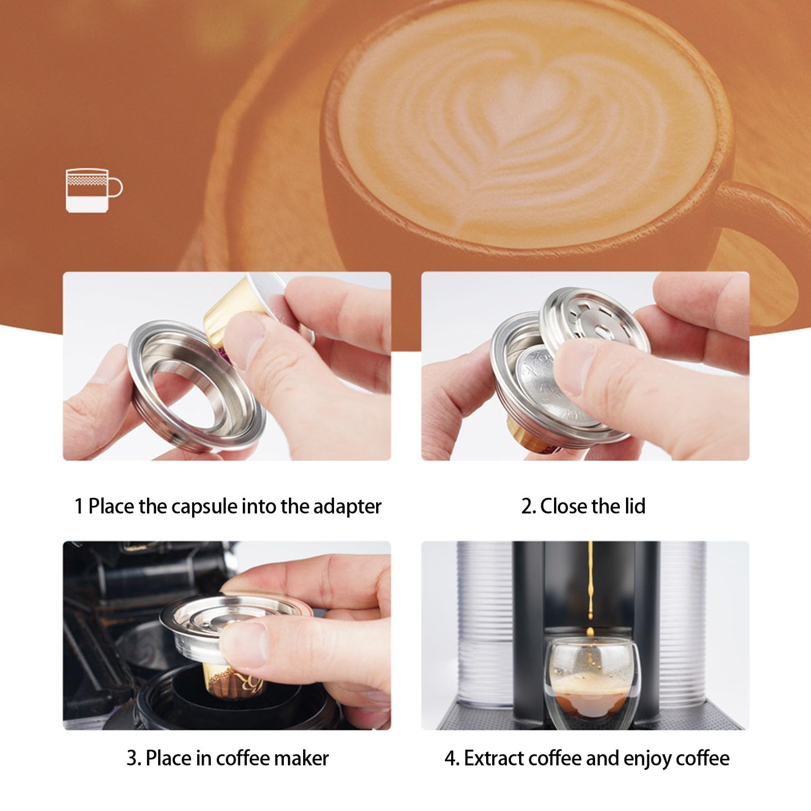 Convertidor de cápsulas de café, repuesto reutilizable, portátil, recargable, para máquina de café