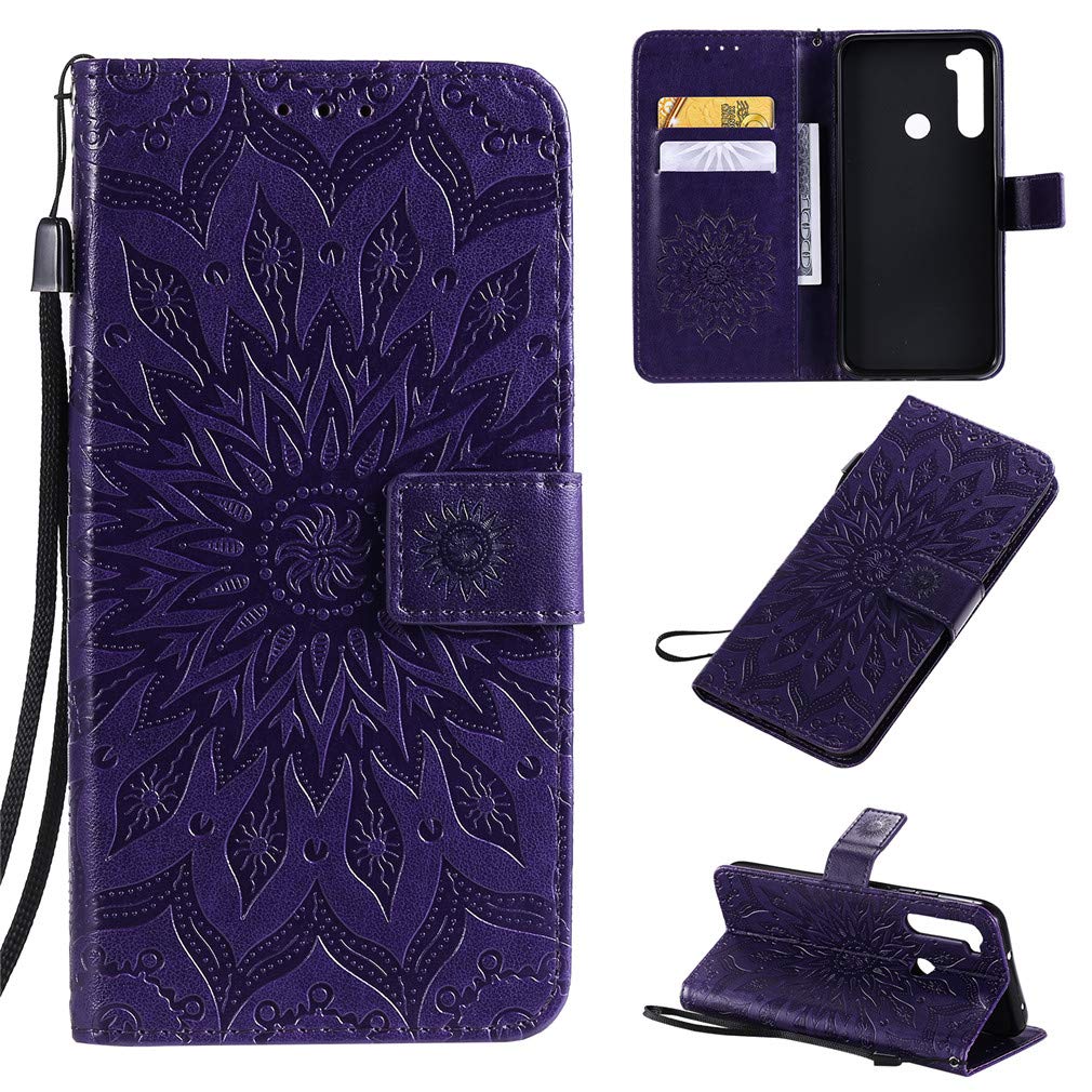 Nodigo per Xiaomi Redmi Note 8T Cover a Libro Pelle PU Portafoglio Magnetica con Disegni Animale Motivo Antiurto Case Flip Protettiva Silicone Bumper Belle Kawaii Custodia - Macaron