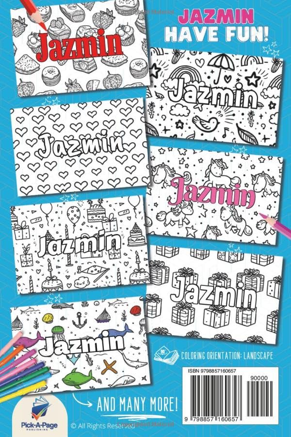 Miniatura 2 de Jazmin Coloring Pages Wow-Effect! Your name on every page - Jazmin coloring book - 6x9" - 50x Jazmin coloring page - Fantastic Gift