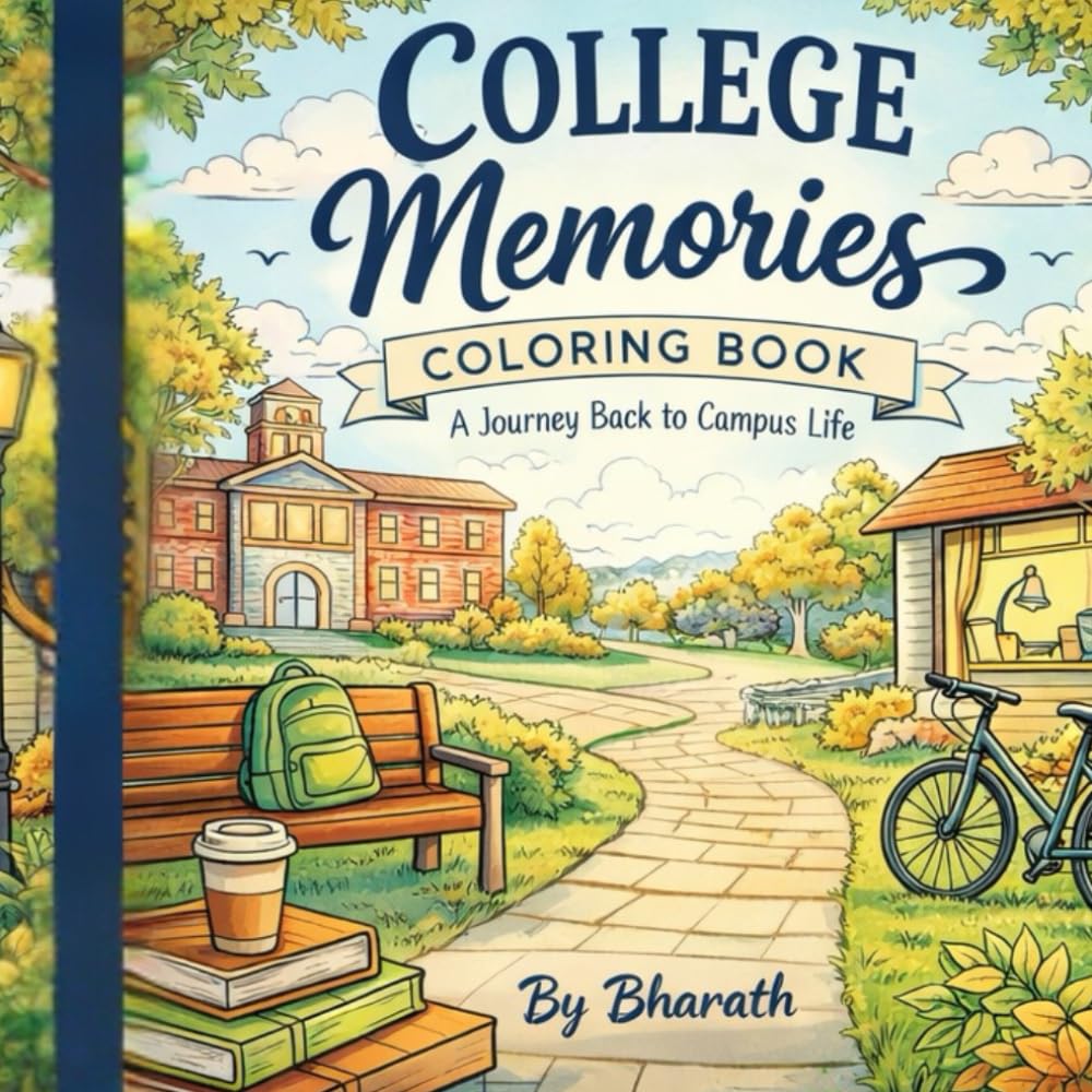 College Memories Coloring Book for Adults: A Journey Back to College Life