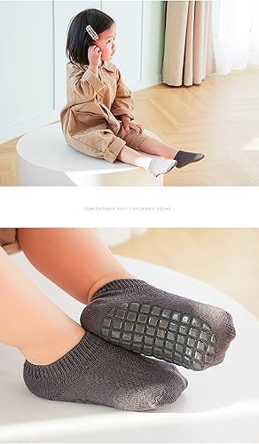 Miniatura 6 de Calcetines antideslizantes para bebés, calcetines antideslizantes para niños pequeños, calcetines delgados de malla al tobillo para bebés, recién
