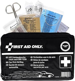 First Aid Only Kfz Verbandtasche DIN 13164 | Auto Verbandskasten als Erste Hilfe Set für HU (StVO-konform) | Notfalltasche für Auto und Motorrad | P-51007 00