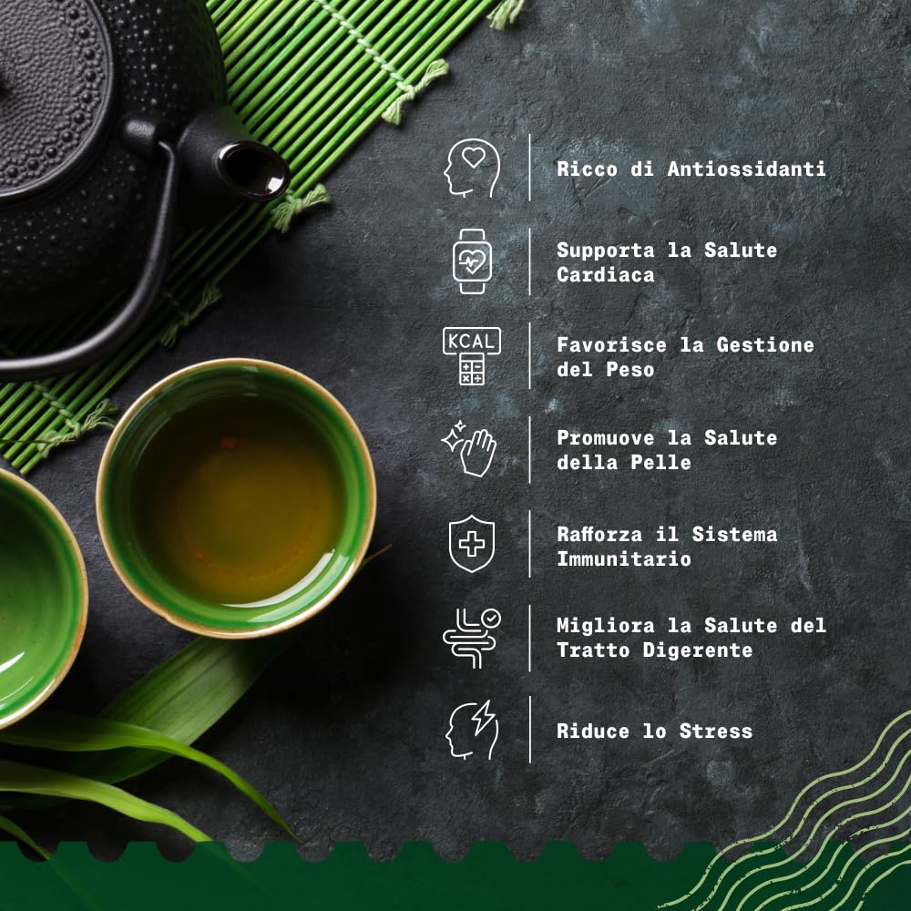 NaturaleBio Tè verde Gyokuro Giapponese Biologico da 100g. Bio, Naturale e Puro, Thè verde in foglie di primo raccolto coltivato in Giappone. Organic Japanese Gyokuro Green Tea.