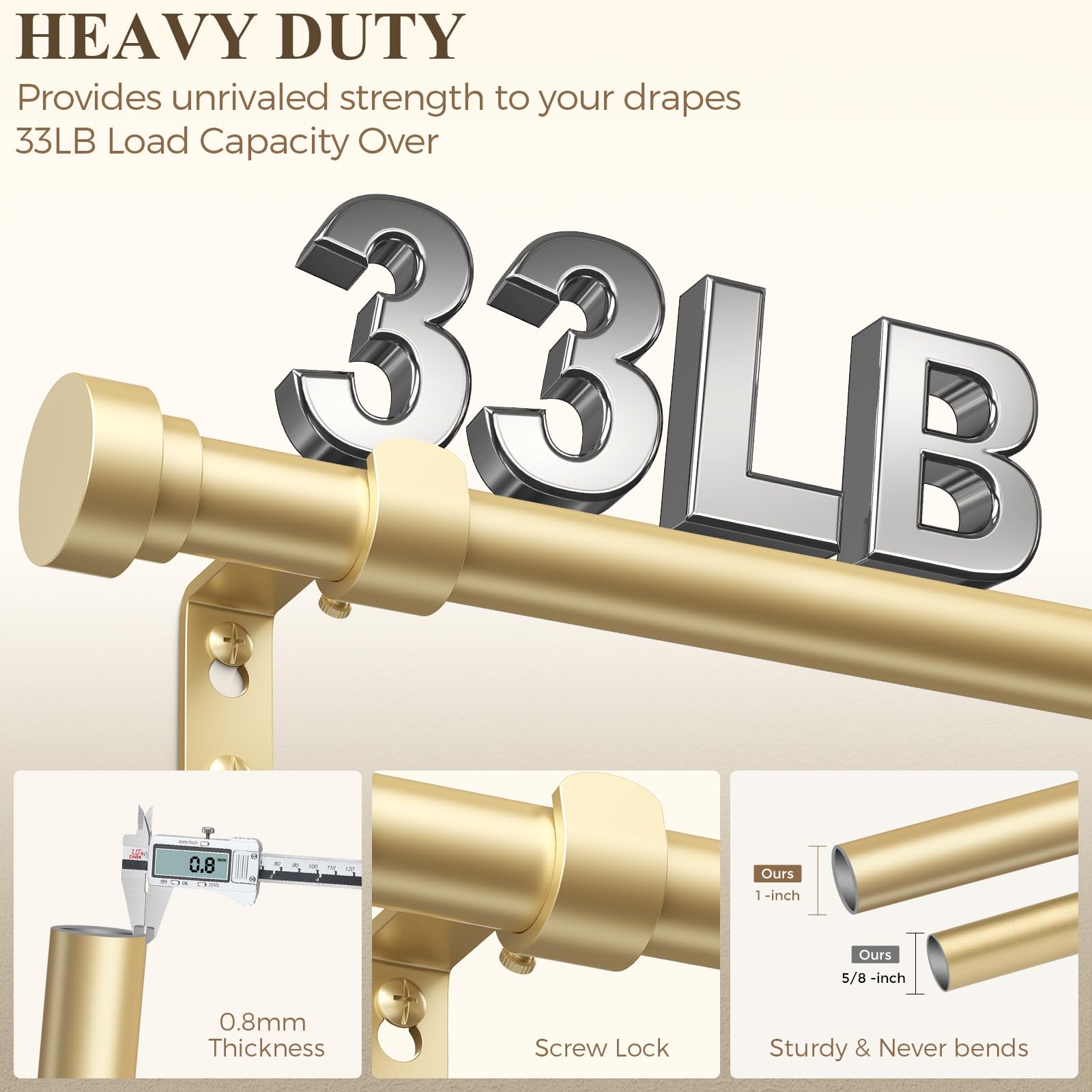 Bastone per tende extra lungo da 300 a 430 cm (3-4,3 m), asta per tende extra lunga regolabile da 2,5 cm, resistente, decorativa per tende da finestra, per camera da letto, aste lunghe per tende da