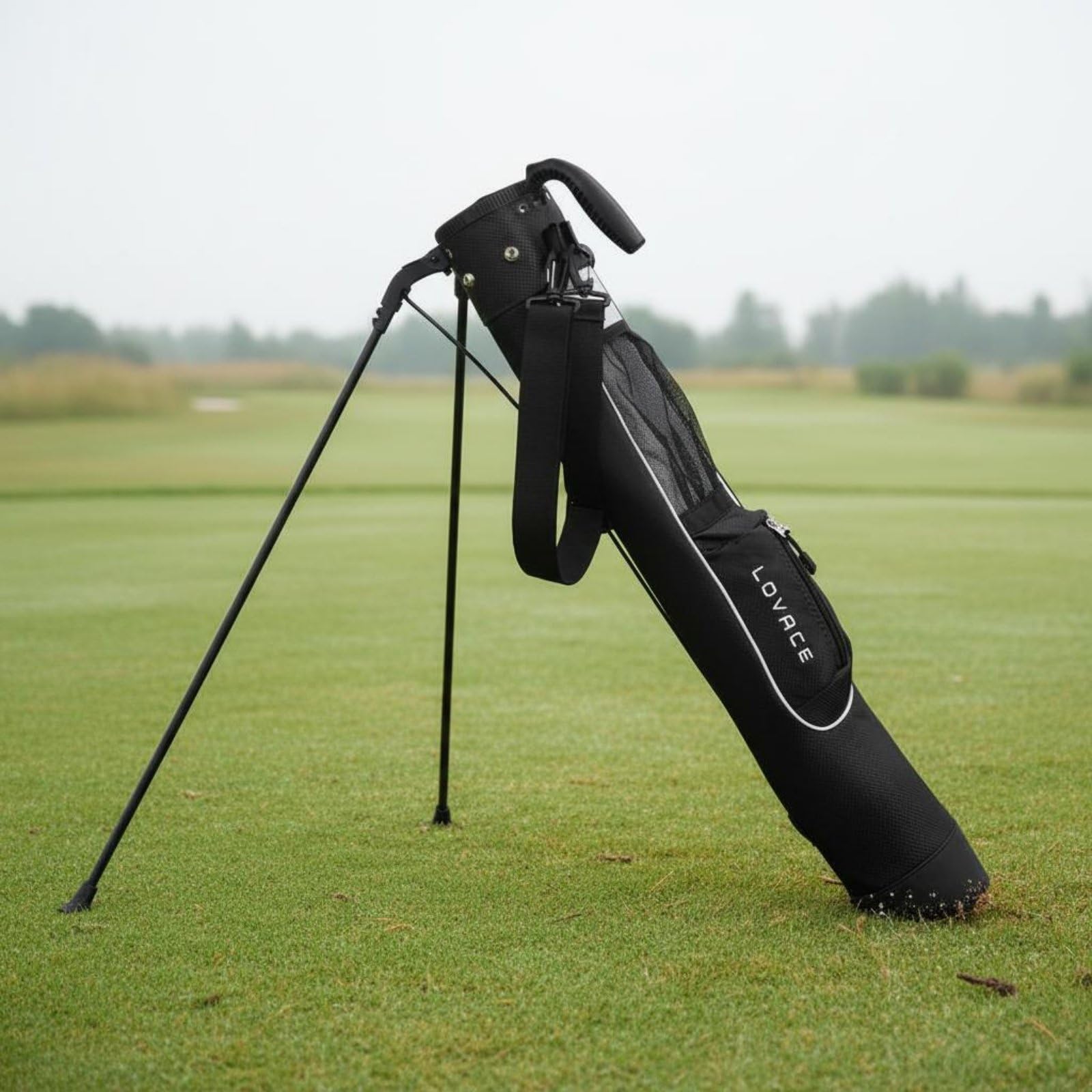 TISHITA Sac de Golf Trépied Demi Série Housse Transport Étui Équipement Sac Club Design Demi Série Peu Encombrant Léger pour Déplacements Organisation des, Noir