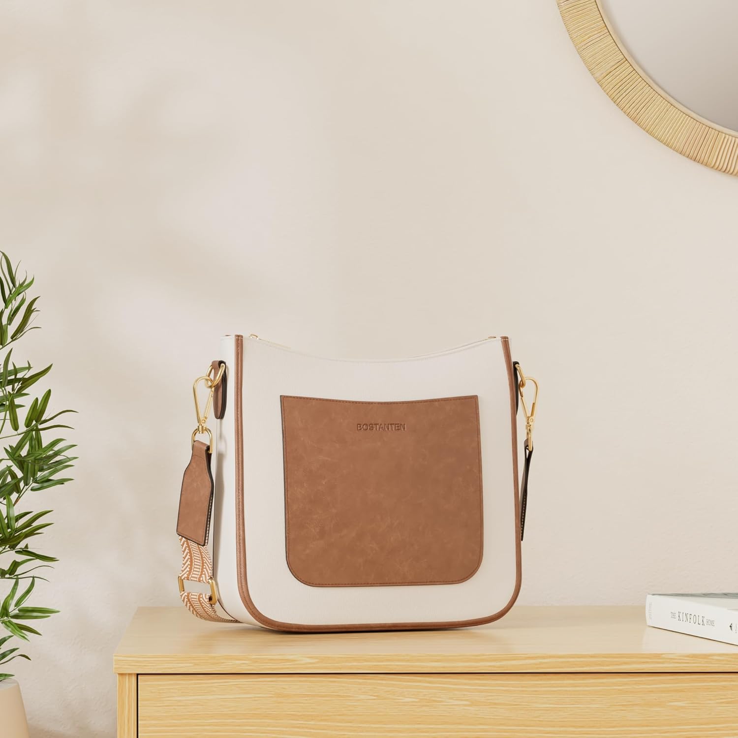 BOSTANTEN Crossbody Bags for Women Trendy Vegan Leather Guitar Strap Purse for Spring Travel - Image 3