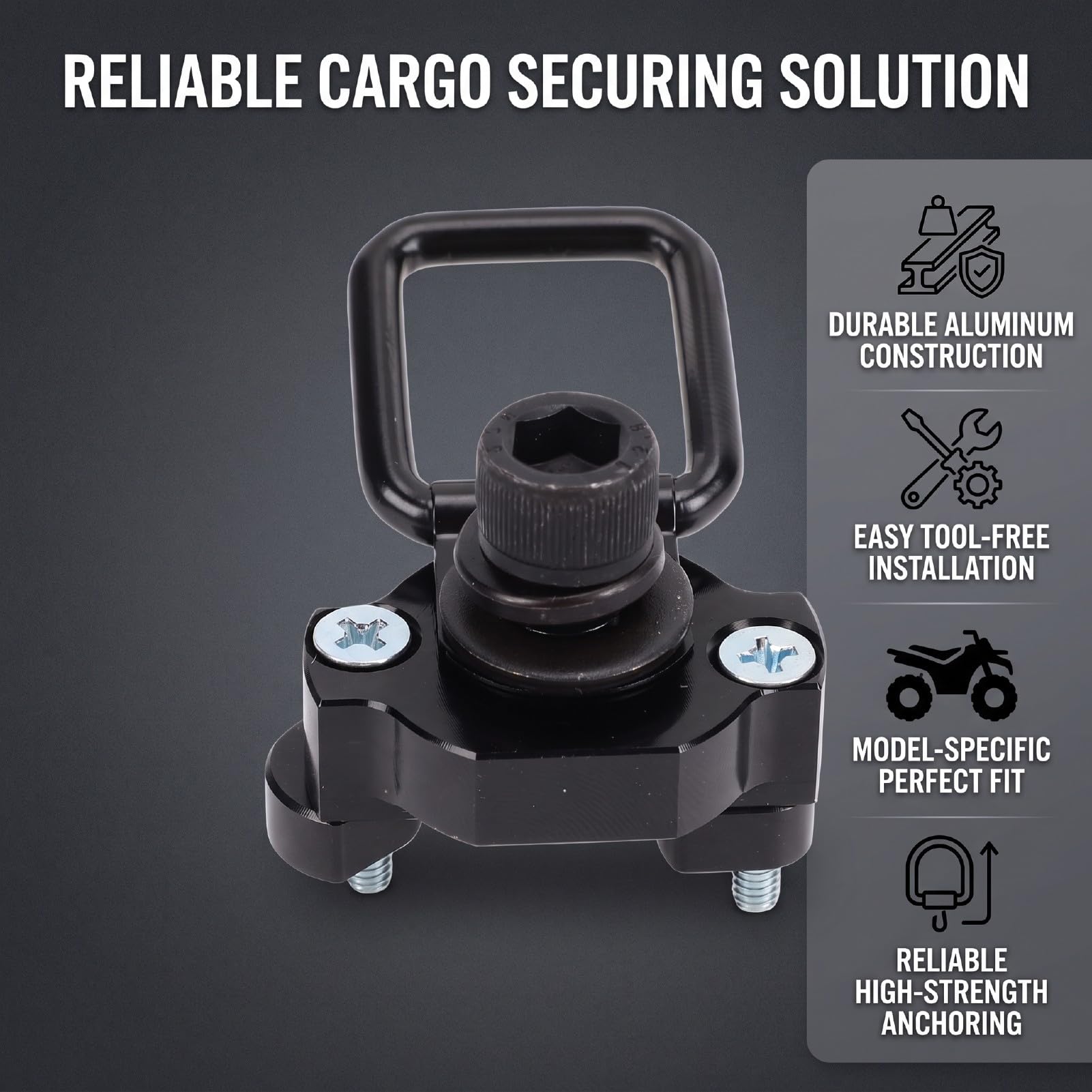 Marhynchus Confezione da 4 Ancore di Ancoraggio con Anello a D per ATV UTV | Compatibile con 1000 950 800 600 625 Pro, Materiale Anodizzato Antiruggine, Carico Sicuro con Cinghie o Corde Elastiche