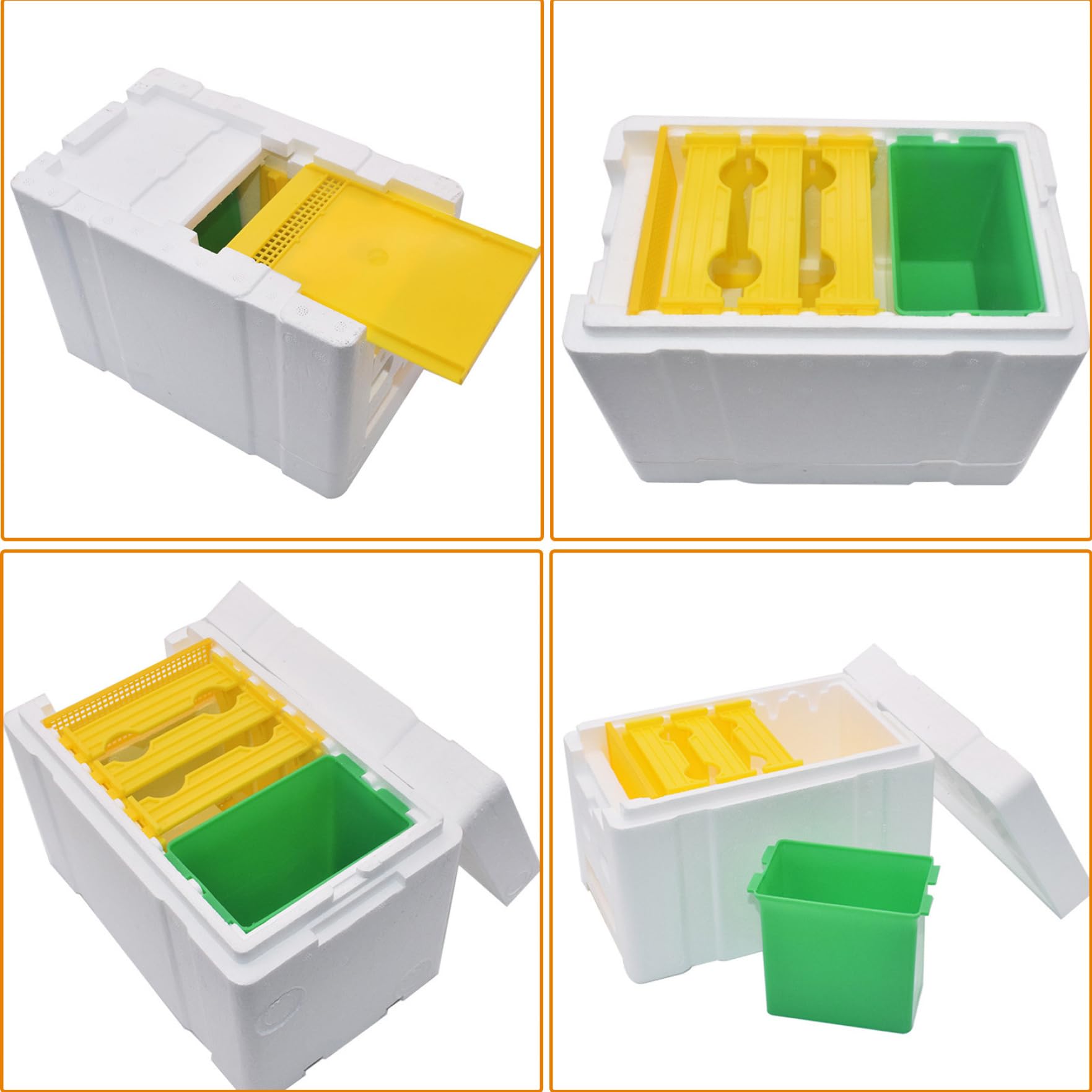 Cajas de Abejas con alimentador de Agua, Caja de Colmena de Abejas de 3 Cuadros con Puerta de cuadrícula, Caja de Bee Mini Caja de Espuma para Abejas, Suministros de Colmena de Abejas para el Ap