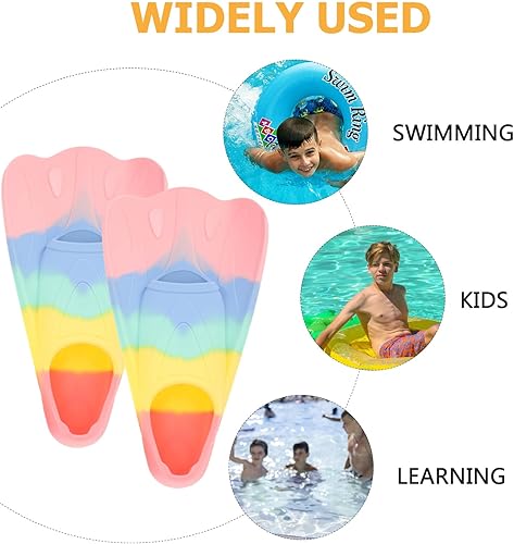 Miniatura 4 de Aletas de natación de silicona, cuchillas cortas, aletas en forma de abanico para buceo y entrenamiento de esnórquel, equipo de natación flexible