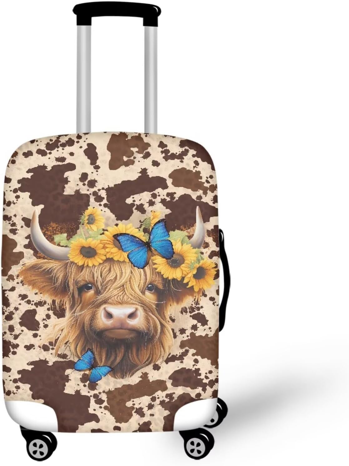 Cozeyat Lovely Elephant Design Elastic Luggage Cover Apply Fit 29-32 Inch,Polyester Suitcase Protector,Anti-Scratch Luggage Trolley Case for Outdoor Travel Baggage Mats