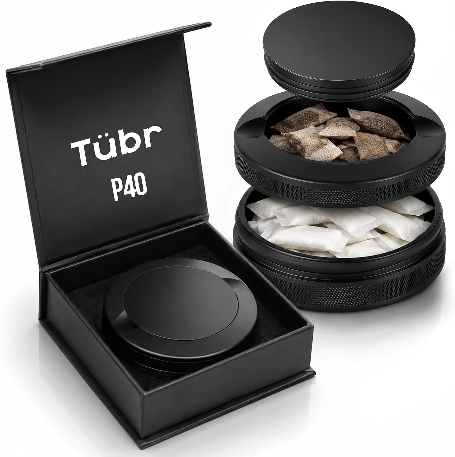 TUBR P40 XL Custom Metal Pouch Can, Personalized Aluminum 40+ - Black