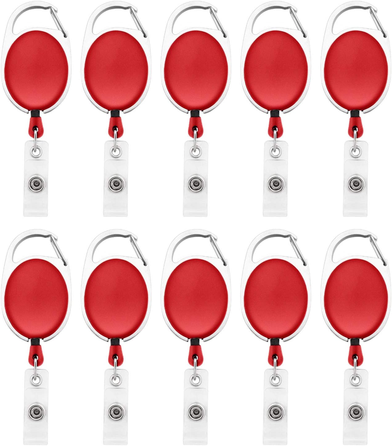 Fushing 20Pcs Retractable ID Badge Holders ID Badge Reels with Clip Retractable Badge Holders for Office Worker Doctor Nurse (Black) : Office Products