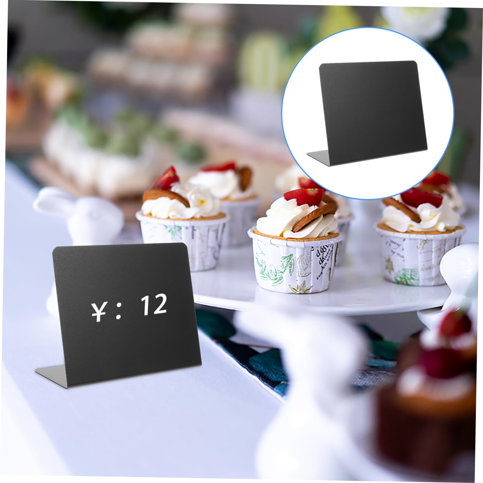 SHINEOFI 3ensembles Panneaux Affichage Ardoise Effaçable Pour Fête Mariage Et Anniversaire Étiquettes Avec Craies Blanches Et Chiffons De Nettoyage Tableau Décoratif De Table