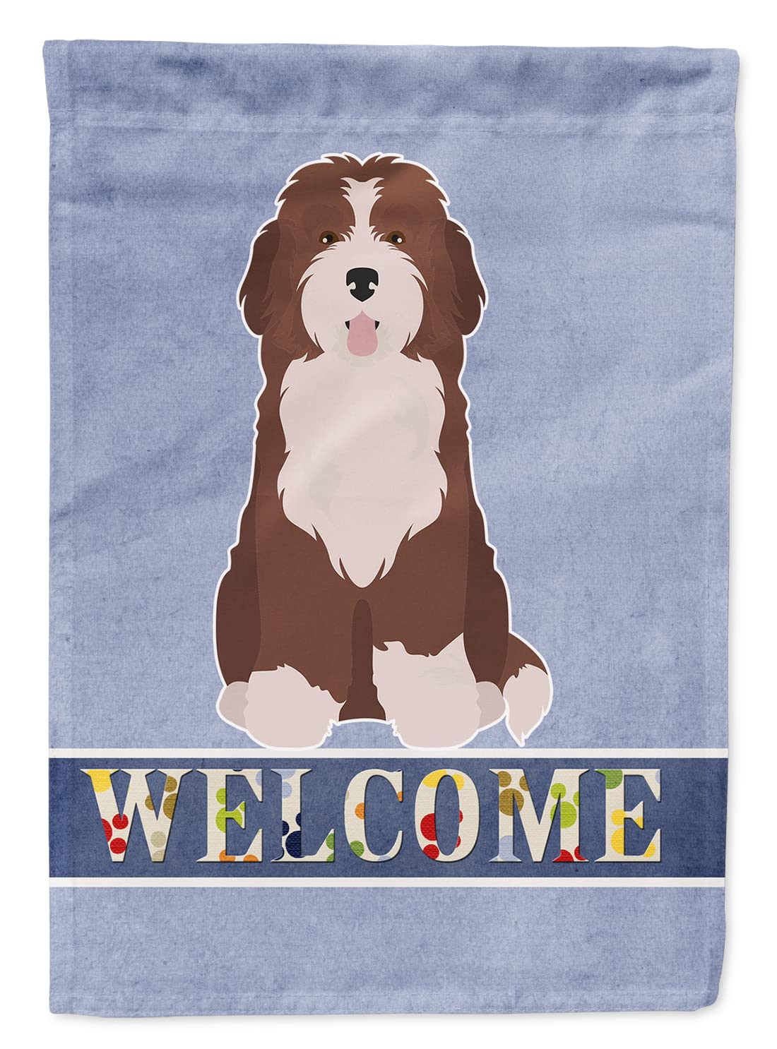 Grand drapeau Bernedoodle multicolore en tissu résistant pour mât de maison