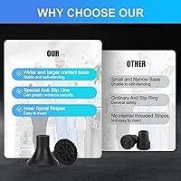 Vista 4 de supregear Punta de bastón de goma de 1 pulgada, base de pies de bastón de 1 pulgada, agarre extremo, antideslizante, resistente, almohadilla todo