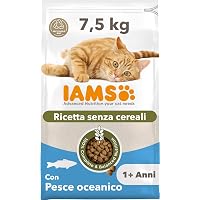 IAMS Cibo secco gatti senza cereali - Cibo secco con pesce, 7,5 kg