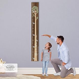Wooden Kids Growth Height Chart Ruler for Boys and Girls Painted or Engr...
